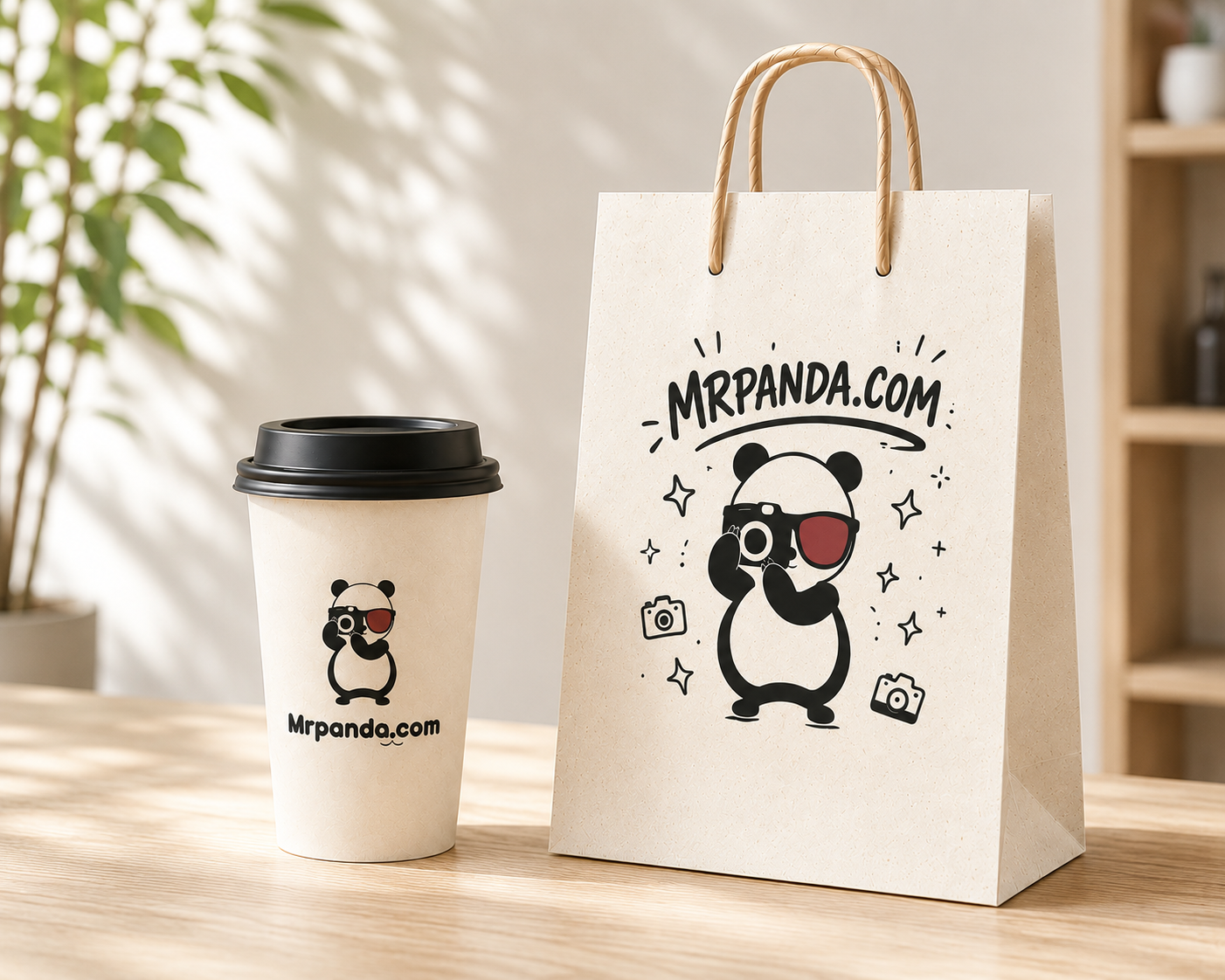 Mr. Panda brand packaging design mockup