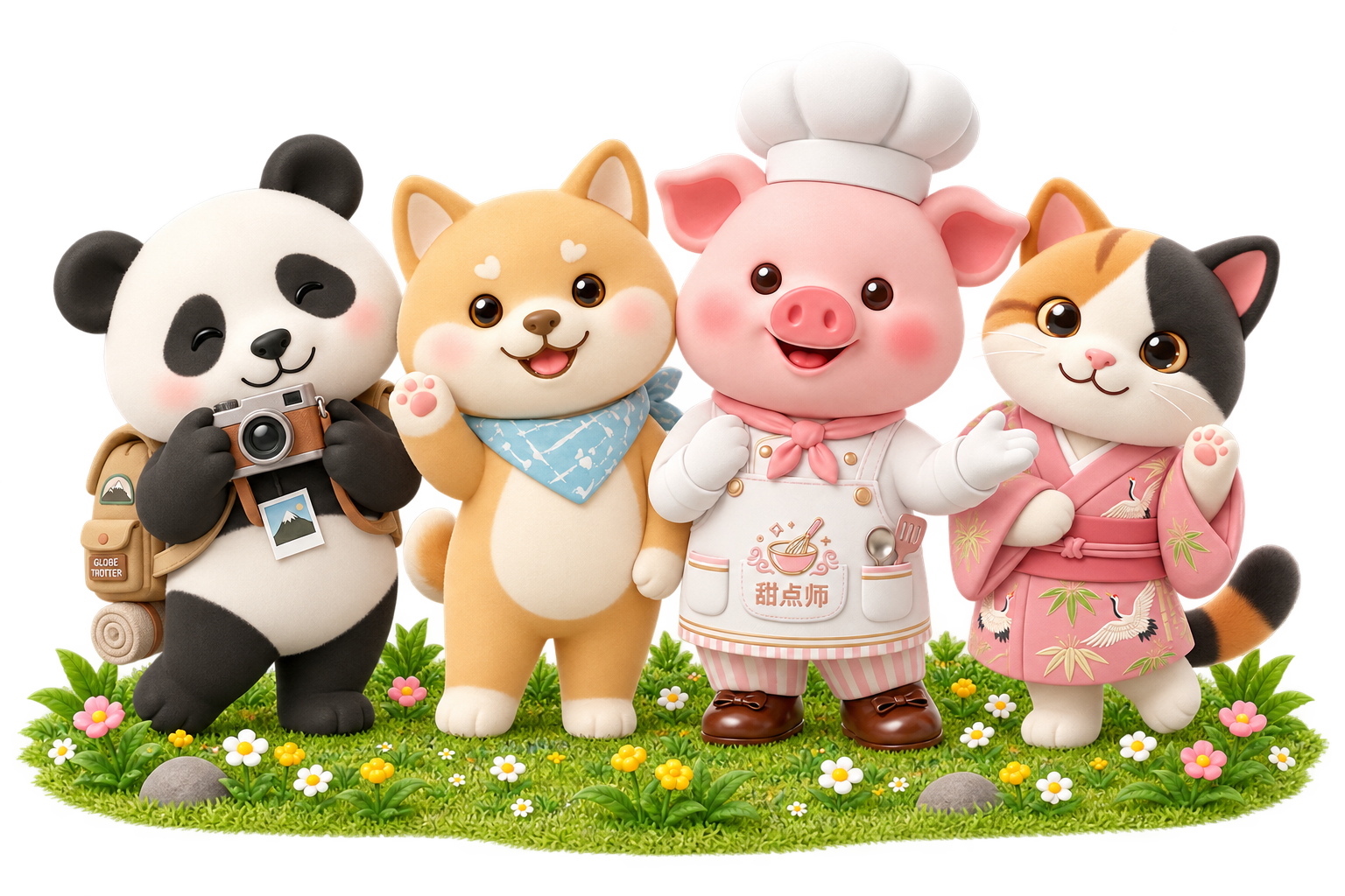 Mochi, Sugar, Bao and Pudding together